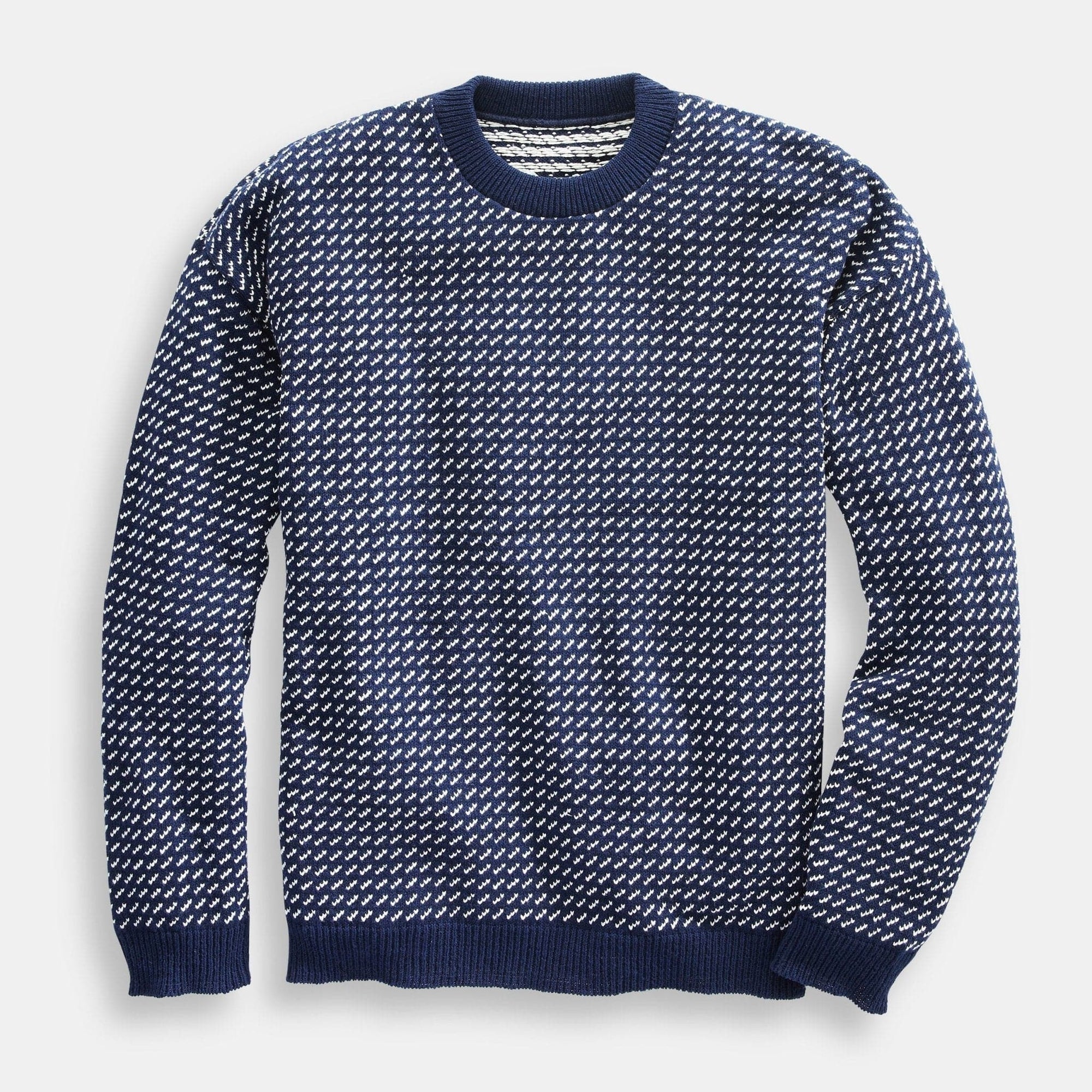 Whalerknits Sweaters XXS / Navy / Natural Sakonnet Birdseye Crewneck Pullover