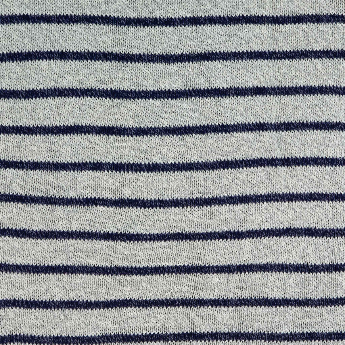 Whalerknits Throws Grey & Denim Mariner Striped Throw - 60" x 40" #Color_Grey / Denim