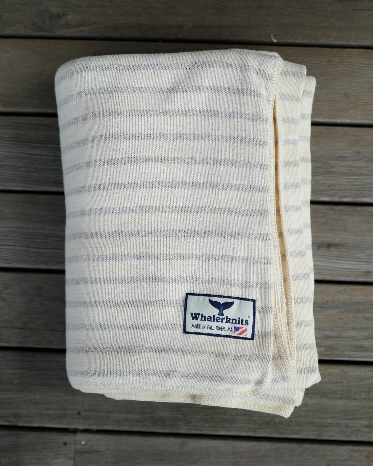 Whalerknits Throws Natural / Linen Mariner Striped Throw - 60" x 40"