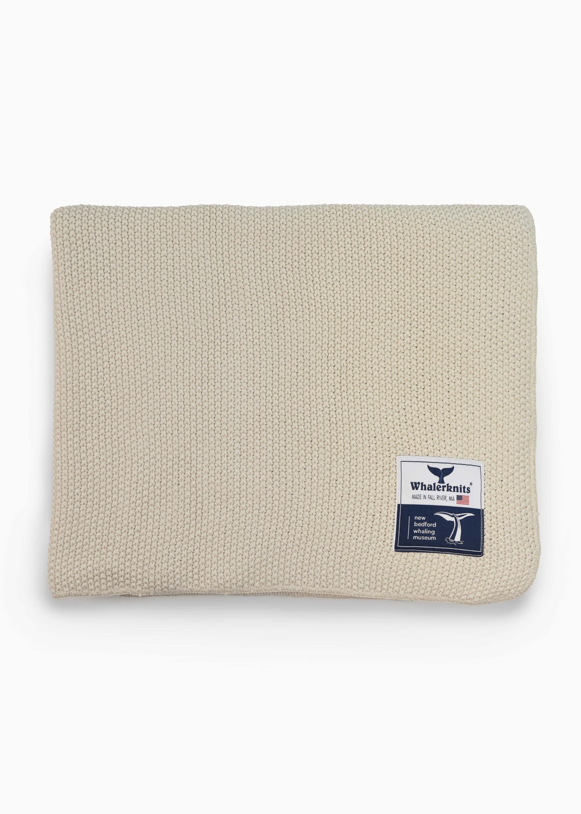 Whalerknits Throws NBWM Throw (40x60) New Bedford Whaling Museum Ltd. Collection Natural Seedstitch Throw