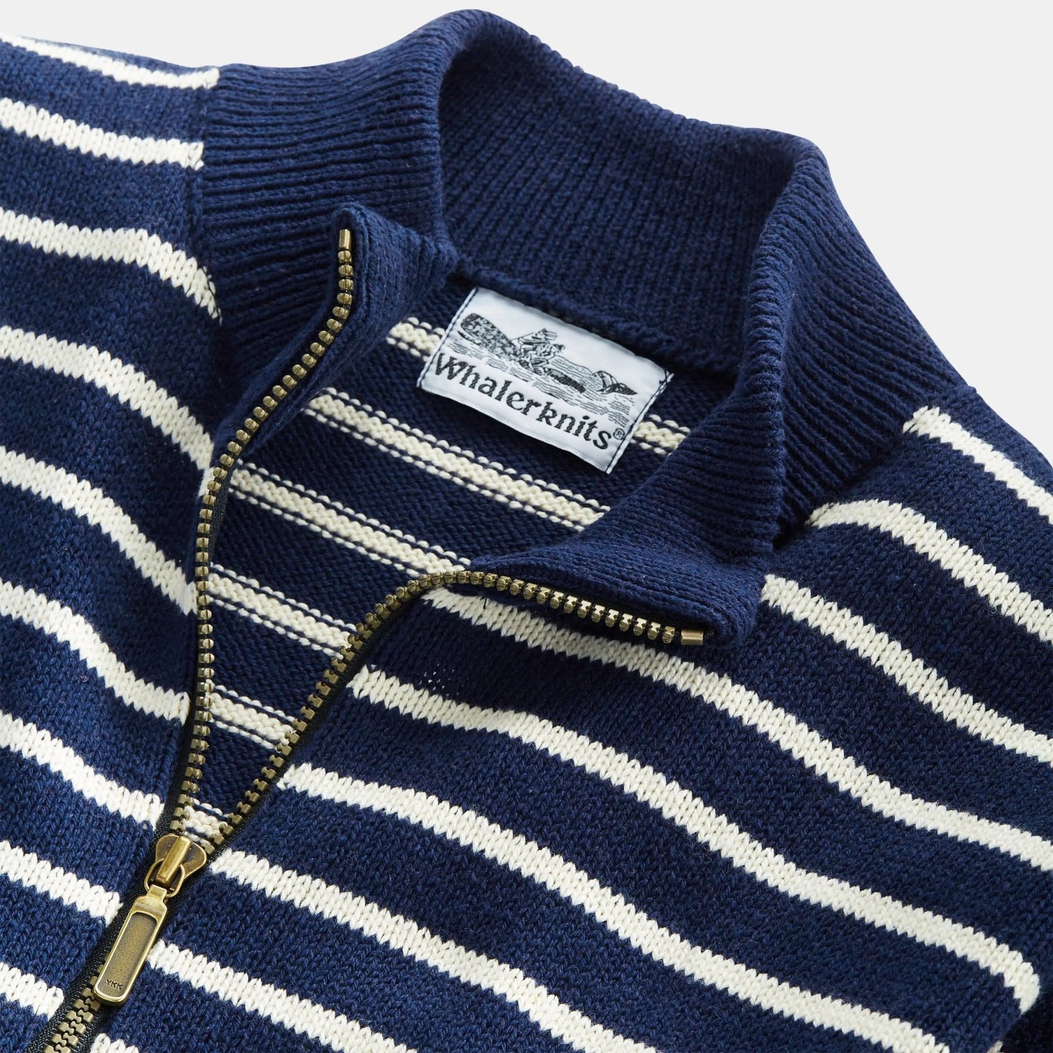 Nantucket Quarter Zip - Striped Cotton | Whalerknits