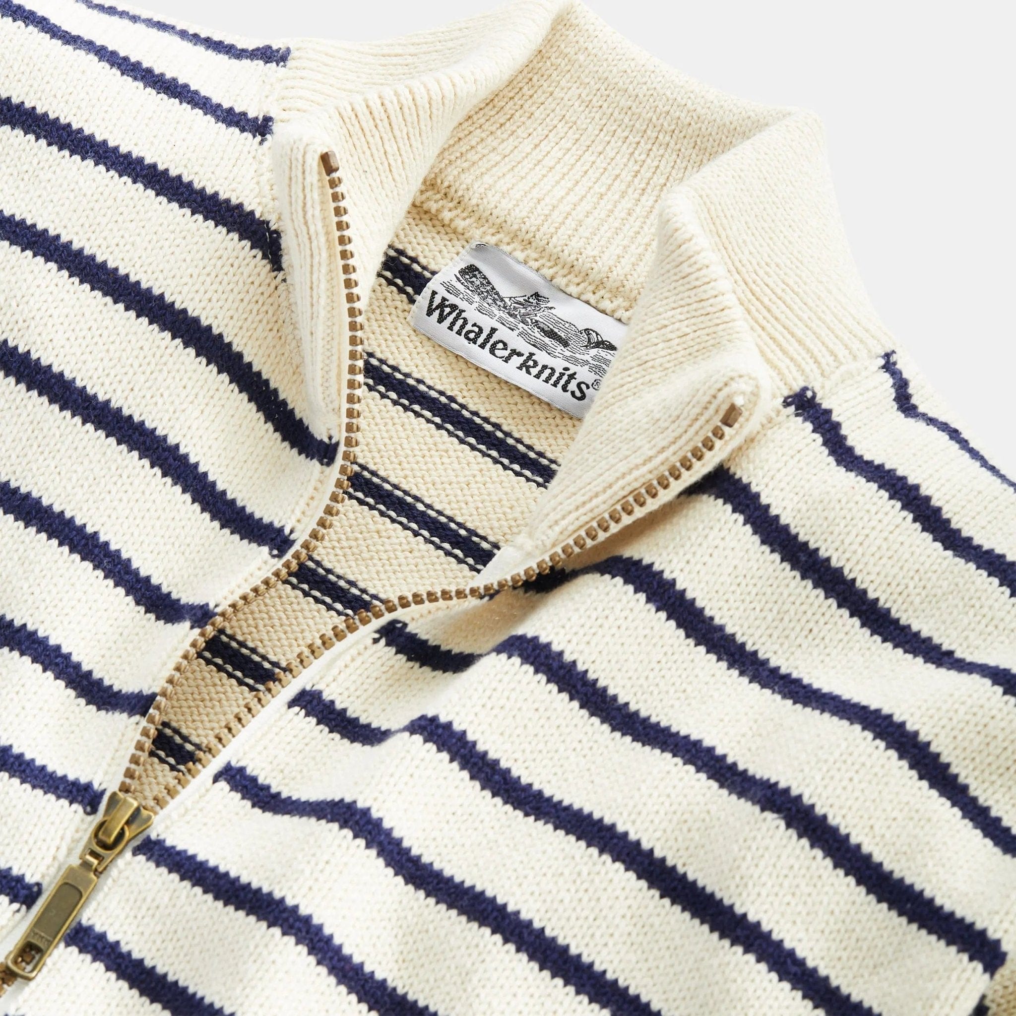 Nantucket Quarter Zip - Striped Cotton | Whalerknits