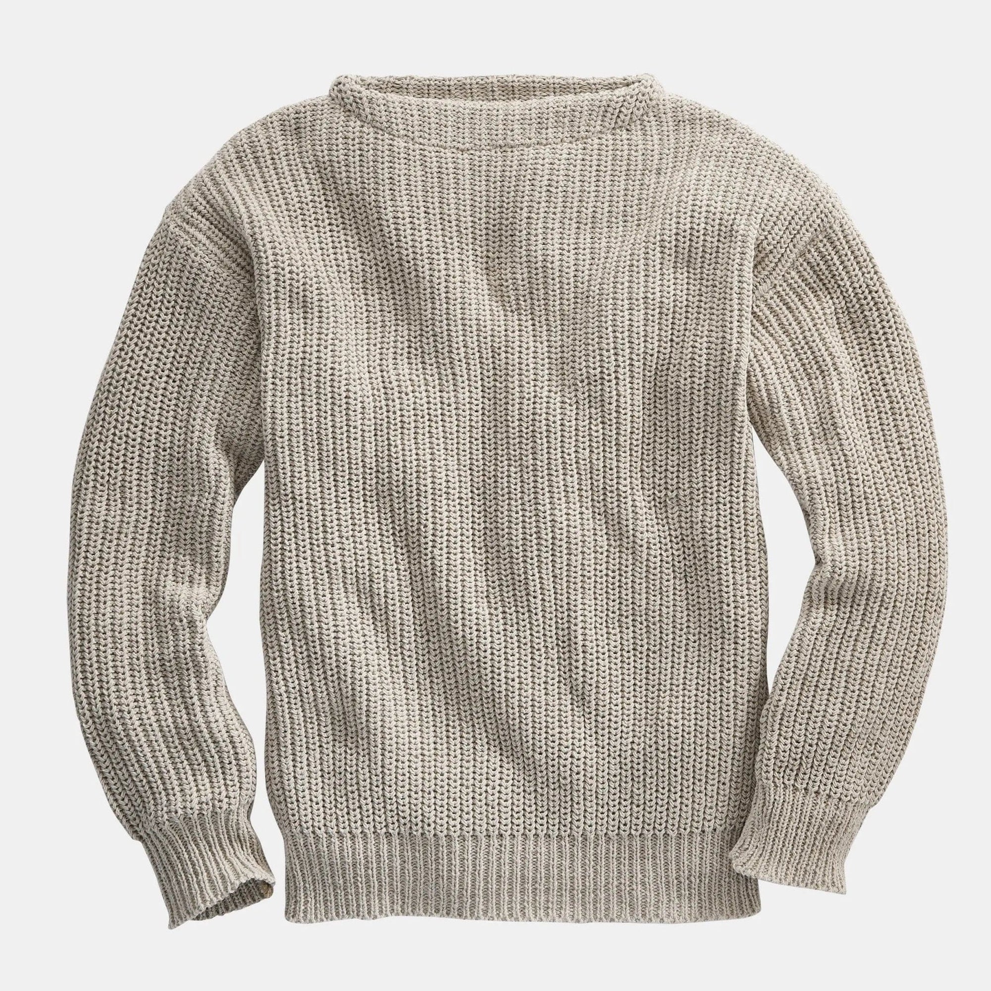Whalerknits Sweaters XS / Linen Newport Shaker Boatneck Sweater #Color_Linen