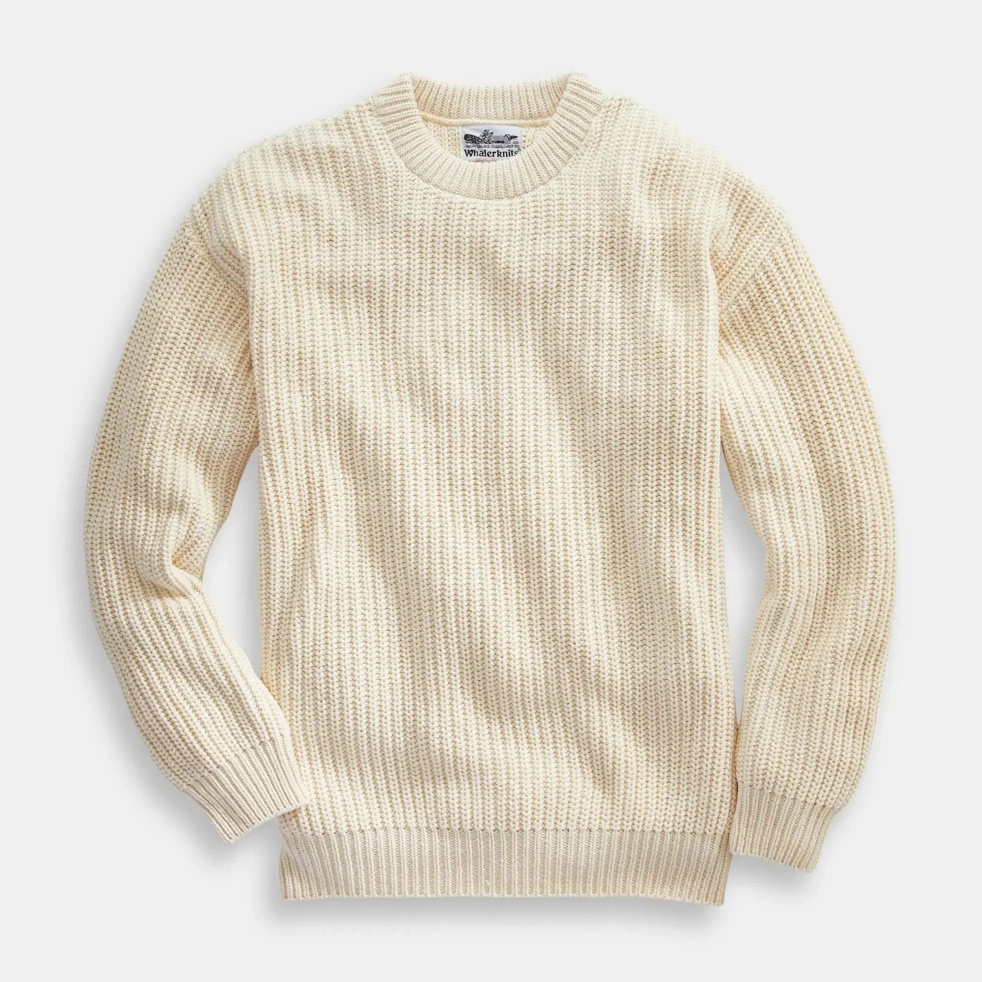 Whalerknits Sweaters XS / Natural Newport Shaker Knit Crewneck Sweater #Color_Natural