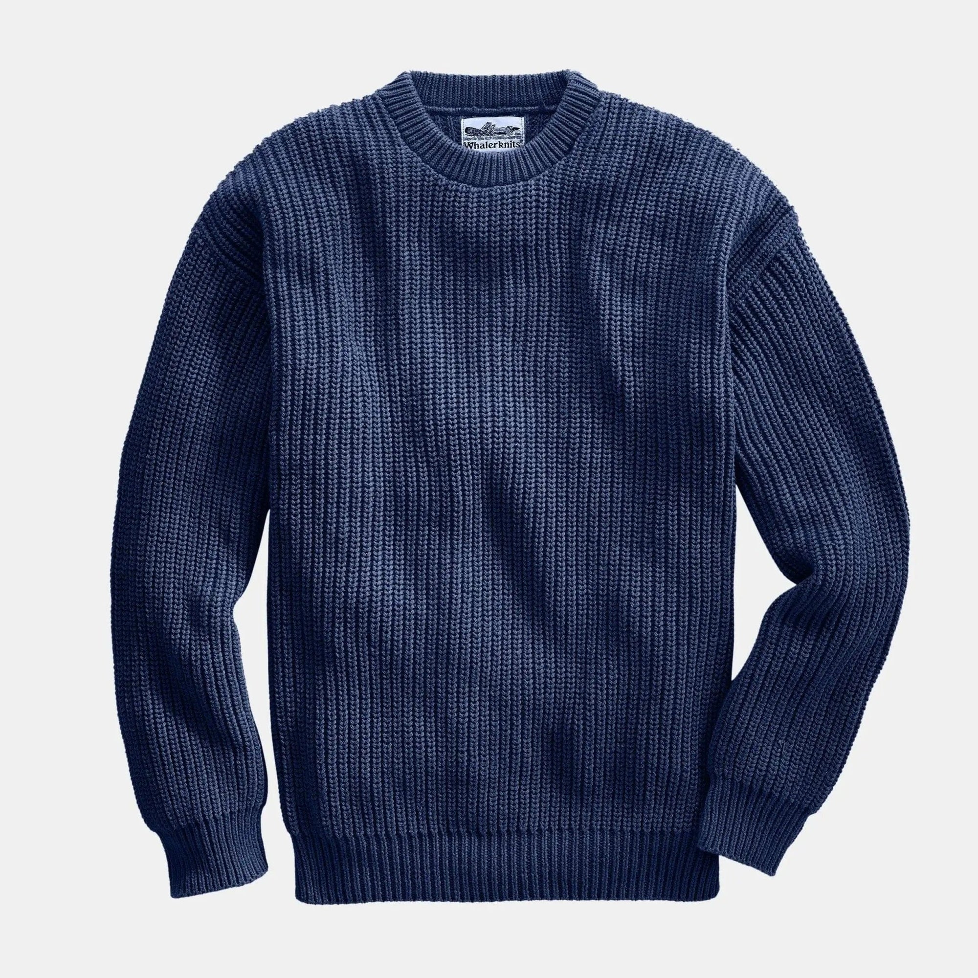 Whalerknits Sweaters XS / Navy Newport Shaker Knit Crewneck Sweater